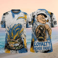 Los Angeles Chargers Popeye Loyalty Never Fades Football Shirt Chargers Merch Gifts For Fans - Merchluma