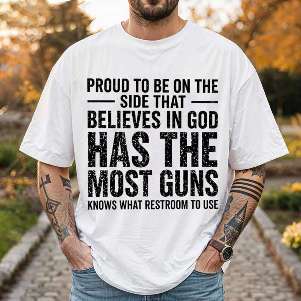 Conservative Proud To Be On The Side Believes In God T-Shirt Pro Republican Shirt White - Merchluma