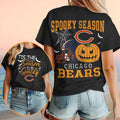 Chicago Bears Spooky Season Pumpkin Football Shirt Bears Merch Gifts For Halloween - Merchluma