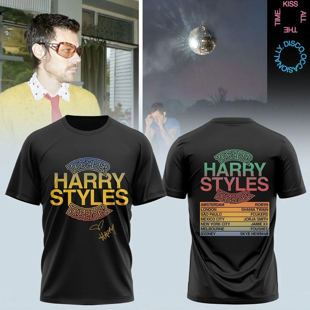 Harry Styles Kiss All The Time Disco Occasionally T-Shirt Harry Styles Merch Music Lover Fan Gift - Merchluma