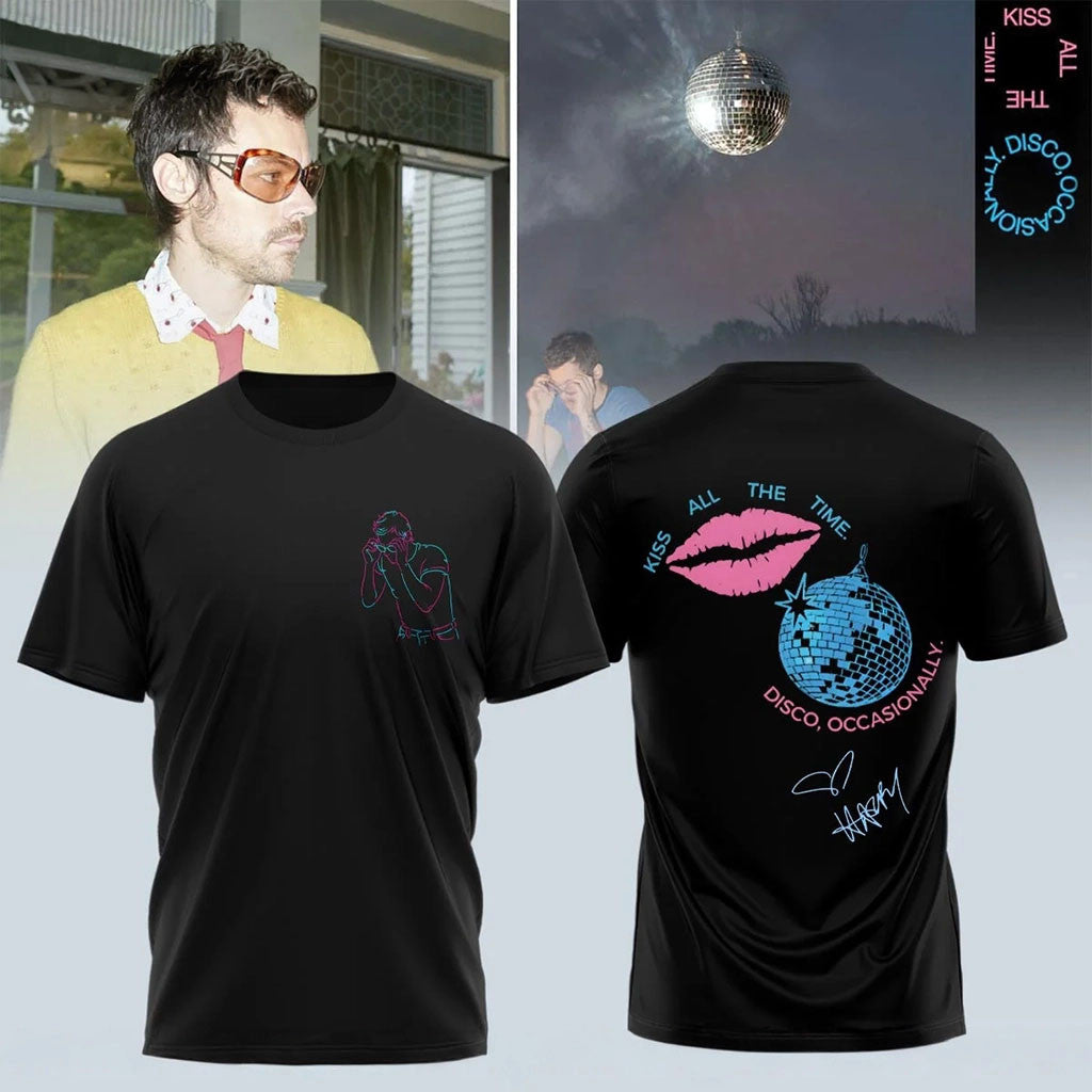 Harry Styles Merch Kiss All The Time Disco Occasionally Shirt Gift Ideas For Music Lovers - Merchluma