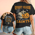 New Orleans Saints Halloween Spooky Season Pumpkin Football Shirt Saints Merch Gift For Friends - Merchluma