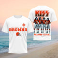 Cleveland Browns x Kiss Band Merch Dressed To Kill Football Shirt Gift Ideas For Football Lovers - Merchluma