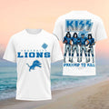Detroit Lions x Kiss Band Merch Dressed To Kill Football Shirt Unique Gifts For Football Fans - Merchluma