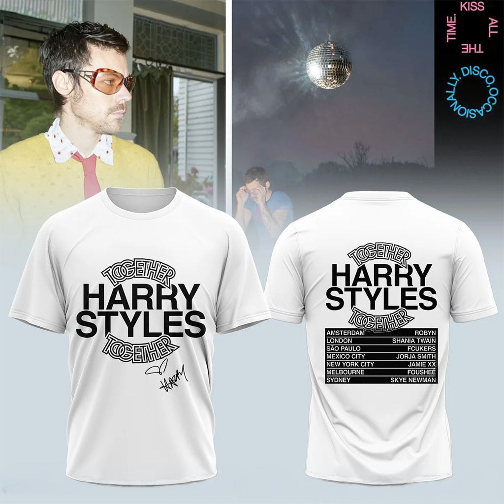 Harry Styles Merch Kiss All The Time Disco Occasionally T-Shirt Pop Music Shirt Fans Gifts - Merchluma