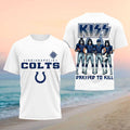 Indianapolis Colts x Kiss Band Dressed To Kill Football Shirt Kiss Band Merch Gifts For Fans - Merchluma