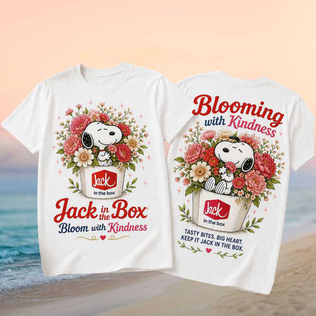 Jack In The Box Snoopy Peanuts Blooming With Kindness Fast Food Shirt Jack In The Box Merch - Merchluma