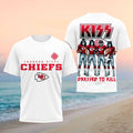 Kansas City Chiefs x Kiss Band Dressed To Kill Football Shirt Kiss Band Merch Gifts For Fans - Merchluma