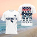 New England Patriots x Kiss Band Dressed To Kill Football Shirt Patriots Merch Football Fan Gear - Merchluma