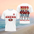 San Francisco 49ers x Kiss Merch Dressed To Kill Rock Band Shirt San Francisco Football T-Shirt - Merchluma