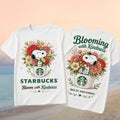 Starbucks Coffee Cafe Snoopy Bloom With Kindness Floral Shirt Starbucks Merch BFF Gifts - Merchluma