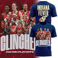 Indiana Fever 2026 WNBA Playoffs Clinched Navy T-Shirt Indiana Fever Merch Basketball Fan Gifts - Merchluma