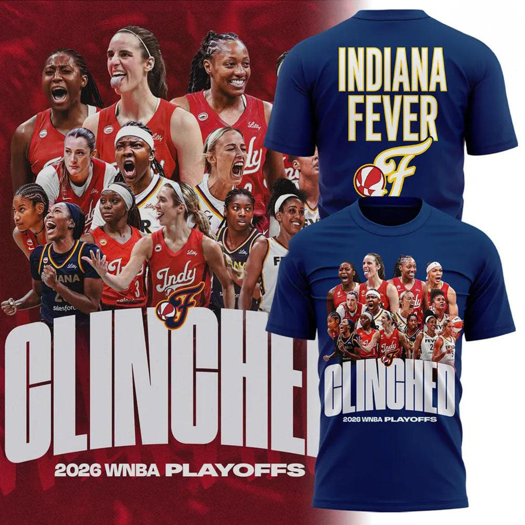Indiana Fever 2026 WNBA Playoffs Clinched Navy T-Shirt Indiana Fever Merch Basketball Fan Gifts - Merchluma