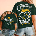 This Nurse Love Football Heart Stethoscope T-Shirt Gift Ideas For Nurses Football Lovers - Merchluma