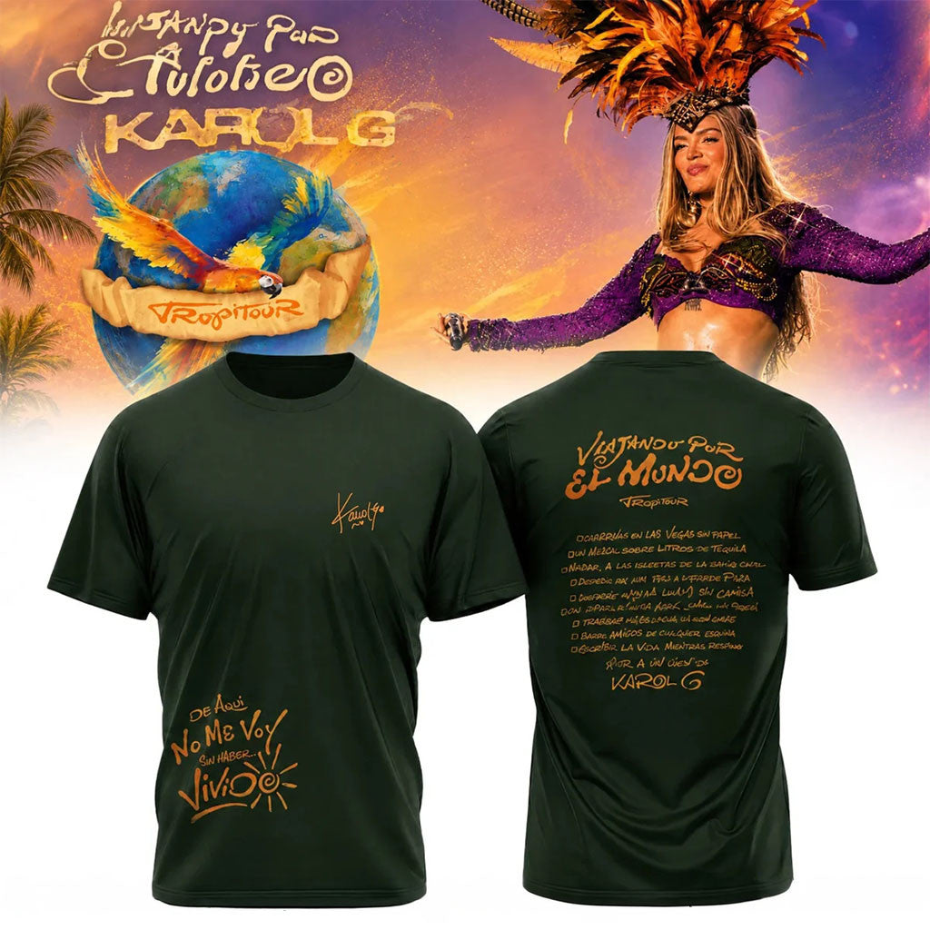 Karol G Merch 2026 Viajando Por El Mundo Tropitour Shirt Latin Music Lover Concert Fan Gifts - Merchluma