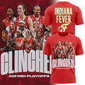Indiana Fever 2026 WNBA Playoffs Clinched Graphic T-Shirt Indiana Fever Merch Basketball Fan Gear - Merchluma