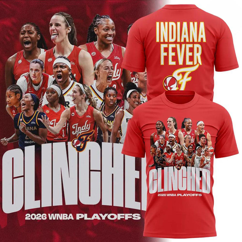 Indiana Fever 2026 WNBA Playoffs Clinched Graphic T-Shirt Indiana Fever Merch Basketball Fan Gear - Merchluma