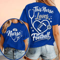 This Nurse Love Football Heart Stethoscope T-Shirt Football Lovers Shirt Best Gifts For Nurses - Merchluma