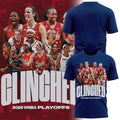 Indiana Fever Merch 2026 WNBA Playoffs Clinched Navy T-Shirt Gifts For Basketball Fan - Merchluma