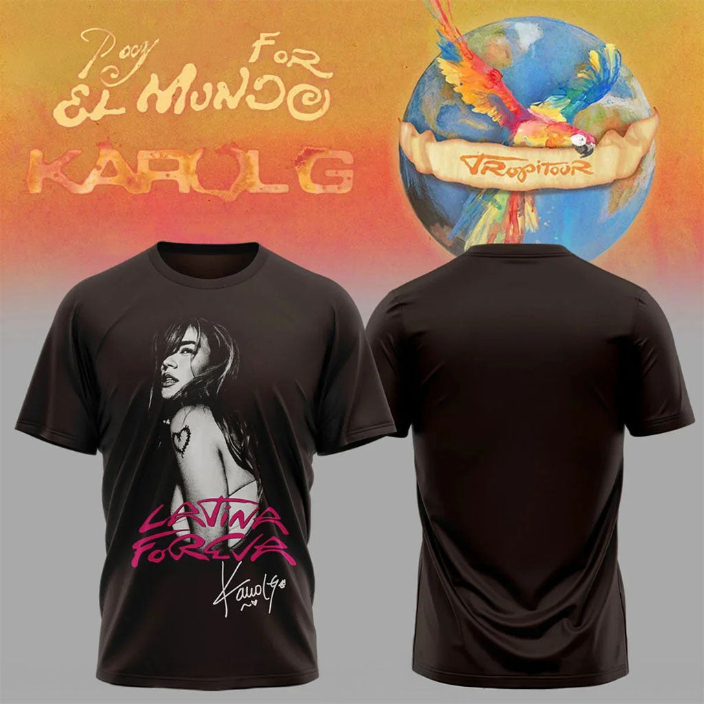 Karol G Merch 2026 Viajando Por El Mundo Tropitour Shirt Tropicoqueta 2026 Tour Merch Fan Gear - Merchluma