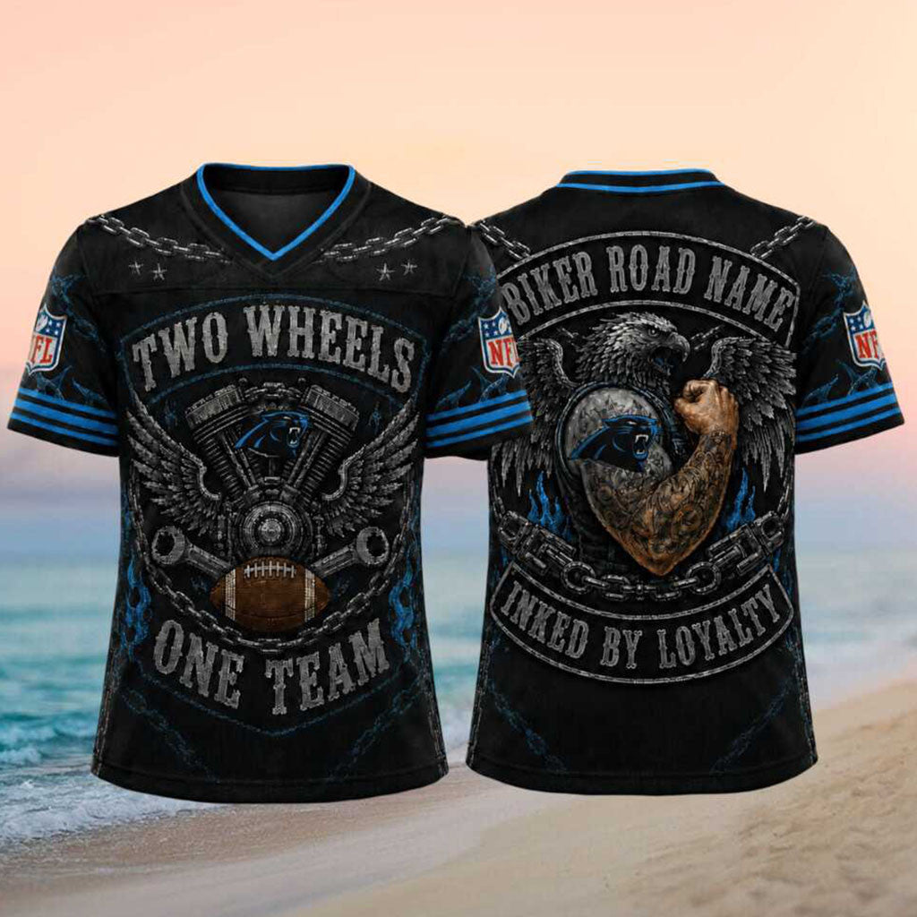 Carolina Panthers Biker Eagle Inked By Loyalty Football Jersey Panthers Merch Gifts For Fan - Merchluma