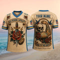 Custom Los Angeles Chargers Old School Loyalty Skull Rose V-Neck Shirt Chargers Merch Him Gifts - Merchluma