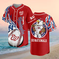 Custom Washington Nationals Merch Eagle Mascot Flames Go Nationals Baseball Jersey Fan Gear - Merchluma