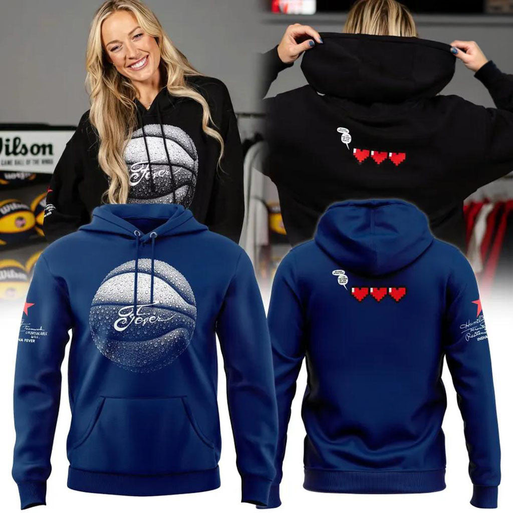 Indiana Fever Merch WNBA Pixel Hearts Health Bar Basketball Hoodie Presents For Basketball Fans - Merchluma