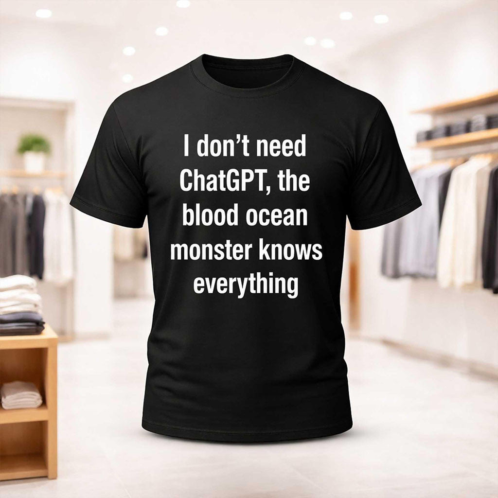 I Don't Need ChatGPT The Blood Ocean Monster Knows Everything Shirt Funny Tee Gift Ideas - Merchluma