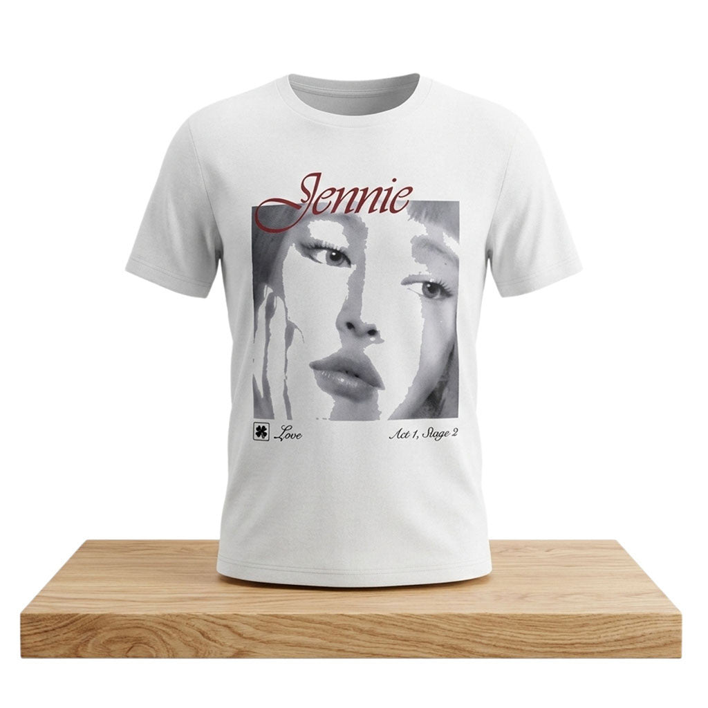 Jennie Black White Portrait Shirt Jennie Blackpink Merch Kpop Gear Gift For Blink - Merchluma