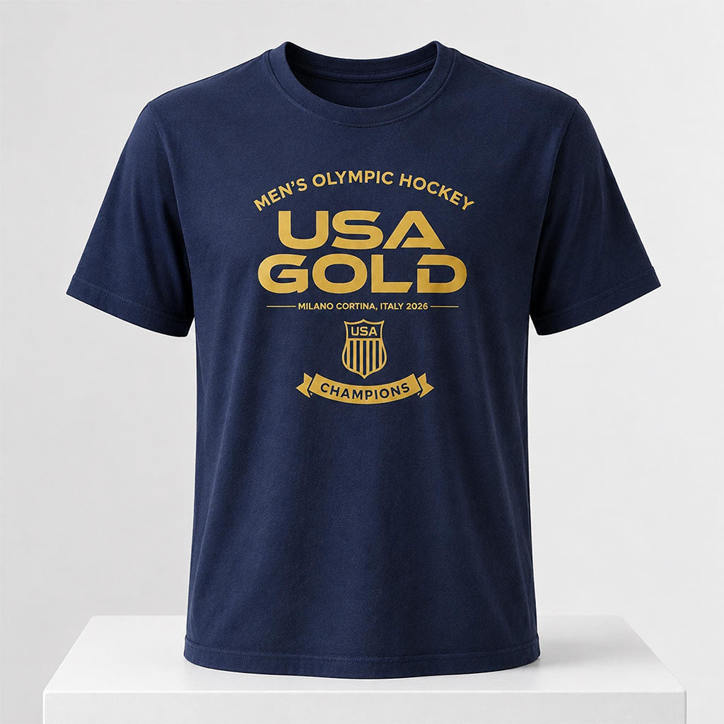 Frank The Tank Men's Olympic Hockey USA Gold Champions Shirt Milano Cortina Merch Fan Gifts - Merchluma