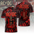 AC DC Pwr Up North America Merch 2026 Red Lightning Guitar T-Shirt AC DC Merch Fan Gifts - Merchluma