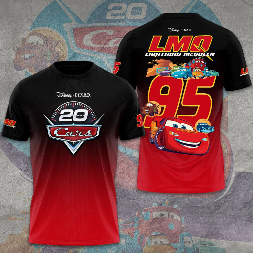 Cars 20th Anniversary T-Shirt Lightning McQueen Shirt Disney Cars Merch Gift For Cartoon Fans - Merchluma