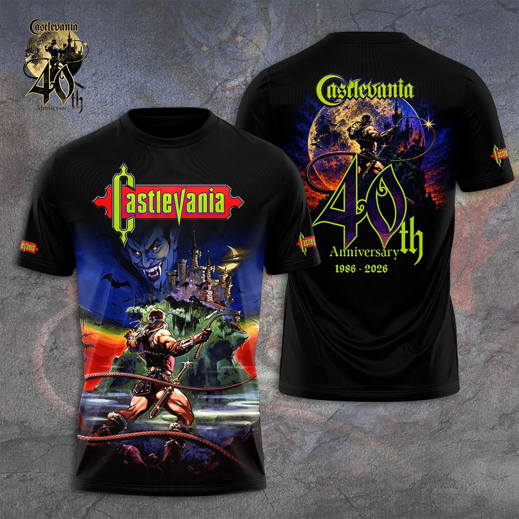 Castlevania 40th Anniversary T-Shirt 2026 Castlevania Merch Gift For Video Game Lovers - Merchluma