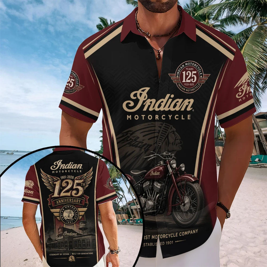 Indian Motorcycle 125th Anniversary Hawaiian Shirt Birthday Presents For Boyfriend - Merchluma