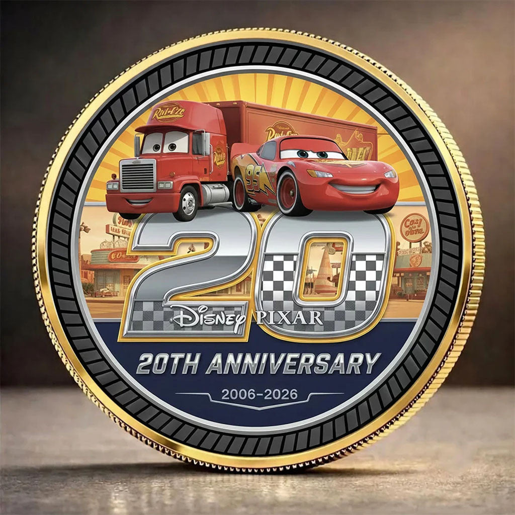 Cars 20th Anniversary Commemorative Coin 2026 Lightning McQueen Coin Cars Merch Movie Fan Gifts - Merchluma