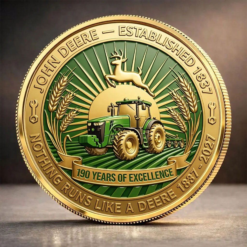 John Deere 190th Anniversary Coin Nothing Runs Like A Deere Coin Present For Fathers - Merchluma