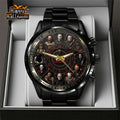 Horror Movies Characters Black Stainless Steel Watch Spooky Season Merch Halloween Gifts - Merchluma