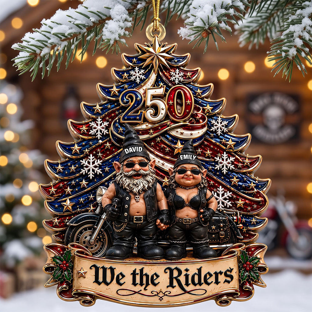 Personalized Biker Motorcycle Gnome Couple Christmas Ornament Xmas Gifts For Couple - Merchluma