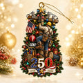 Personalized Proud American Proud Lineman USA 250 Christmas Ornament Xmas Gift For Lineman - Merchluma