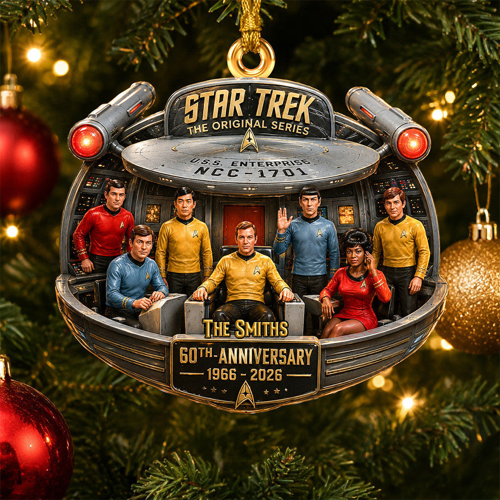 Personalized Star Trek Precious Journey 60th Anniversary Christmas Ornament Xmas Tree Hanging - Merchluma