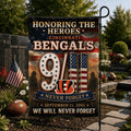 Cincinnati Bengals We Will Never Forget 9 11 Flag Honoring The Heroes Bengals Merch Patriot Day - Merchluma