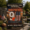 Cleveland Browns We Will Never Forget 9 11 Flag Honoring The Heroes Browns Merch Patriot Day Gifts - Merchluma
