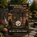 Pittsburgh Steelers We Will Never Forget 9 11 Flag Honoring The Heroes Steelers Merch Patriot Day - Merchluma