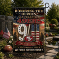 San Francisco 49ers We Will Never Forget 9 11 Flag Honoring The Heroes 49ers Merch Outdoor Decor - Merchluma