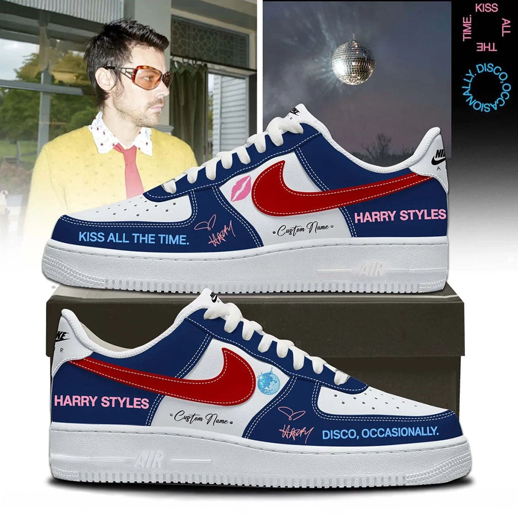 Custom Harry Styles 2026 Kiss All The Time Disco Occasionally Sneakers Harry Styles Merchandise - Merchluma