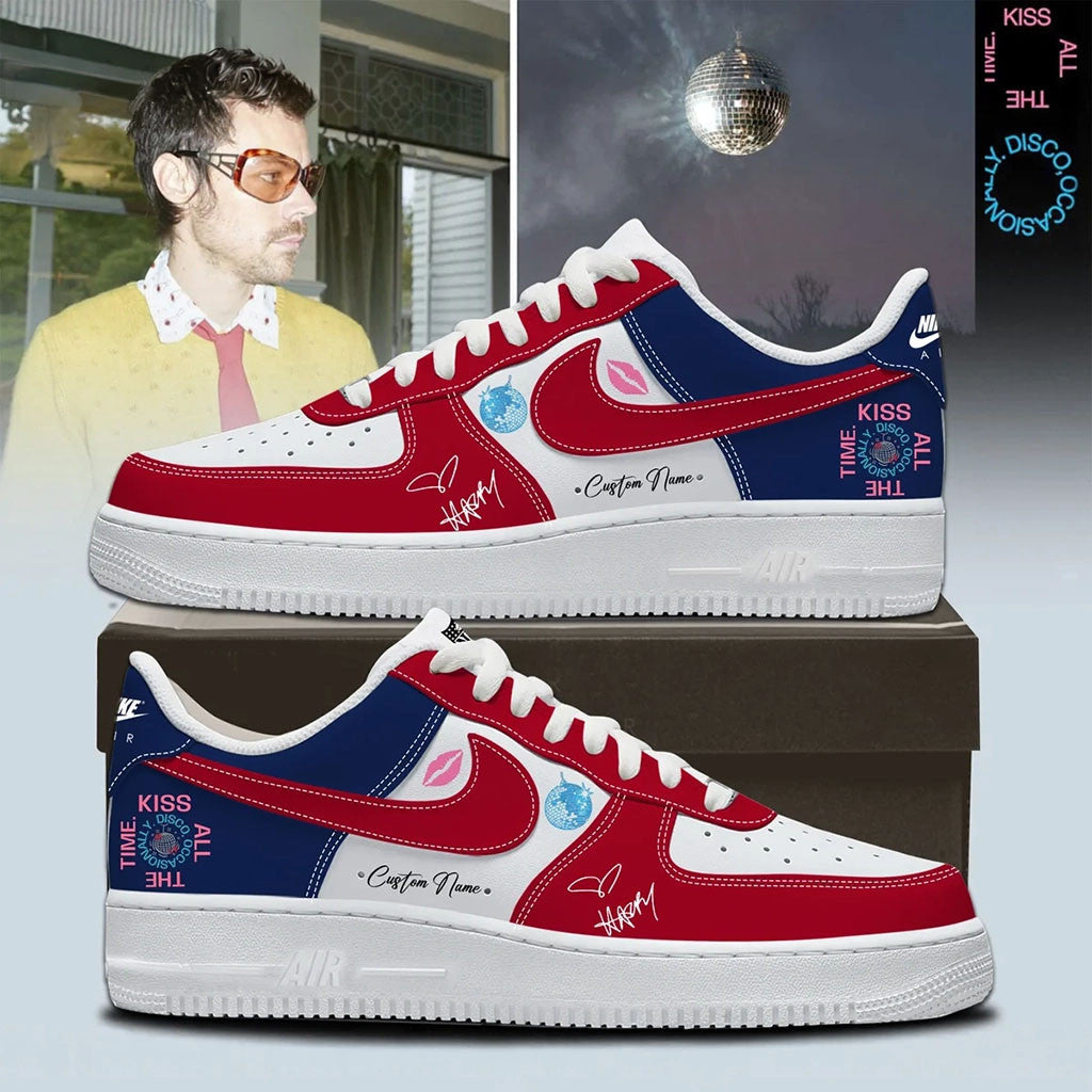 Custom Harry Styles Kiss All The Time Disco Occasionally Shoes Harry Styles Merch Music Fan Gifts - Merchluma
