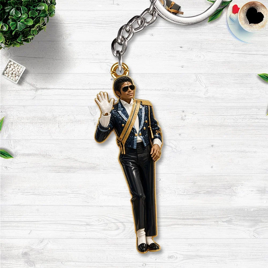 Michael Jackson White House Outfits Keychain Michael Jackson Merch Gift For Music Lovers - Merchluma