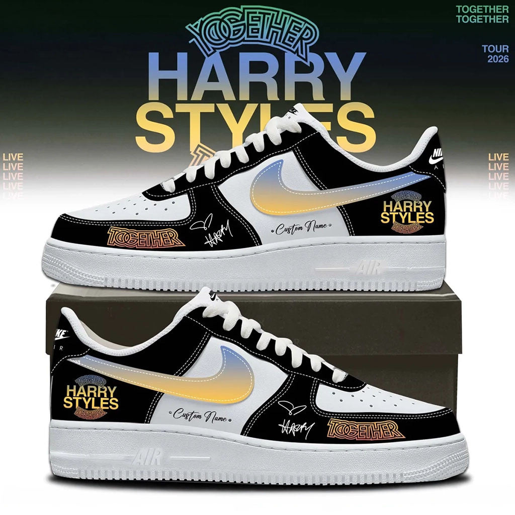 Custom Harry Styles Merch Kiss All The Time Disco Occasionally Low Top Sneakers Pop Music Shoes - Merchluma