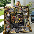 Star Wars 50th Anniversary Quilt Blanket Signed Star Wars Merch Thank You For The Memories - Merchluma